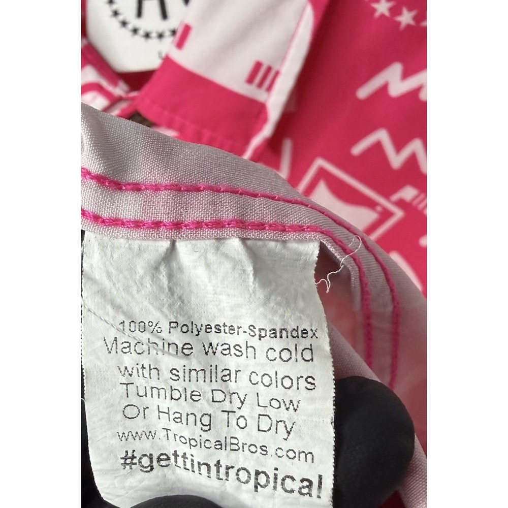 Pink Whitney Barstool Sports TropicalBros Mens Large Pink Button Down Shirt - Picture 9 of 11